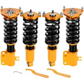 maxpeedingrods Coilovers for Subaru Legacy 2000-2004 BE سيدان، مجموعة تعليق ملفوفة قابلة للتعديل للارتفاع، مجموعة خفض دعامات امتصاص الصدمات المسبقة باللون الذهبي in Kuwait