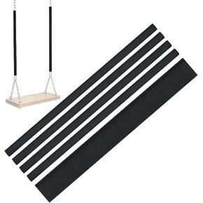 4 Pcs Swing Chain Covers Outdoor: Waterproof High Duty Fabric Cord Covers, Hanging Protector Acccessories for Patio or Hammock (Black) in Saudi Arabia