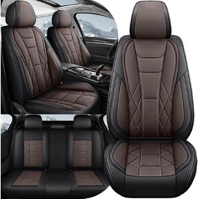 5PCS Car Seat Covers for Cadillac SRX 2010-2016 Waterproof Nappa Leather Seat Covers Sporty Anti-Slip Full Set Seat Protector with Side Airbag Compatibility (Beige-Standard) in Saudi Arabia
