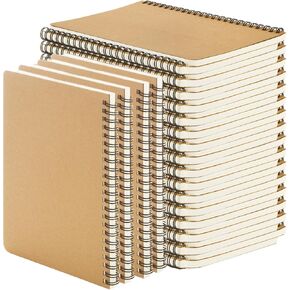 24 Pack A5 Bulk Spiral Notebooks with Kraft Cover, 8 x 5.9 Inch 120 Pages Spiral Lined Notebook Journal, Ruled Lined Travel Bulk Writing Paper Notebook for School Business Office Supplies in Kuwait