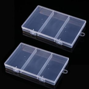 2 Pack Bandaid Organizer Holder Clear Plastic 3 Grid Storage Box Small Parts Jewelry Utility Case for Home Travel First Aid in Saudi Arabia