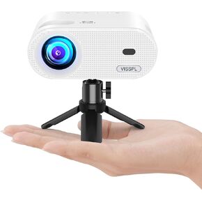 Mini Projector, VISSPL Full HD 1080P Video Projector, Portable Outdoor Projector with Tripod, Kids Gift, Home Theater Movie Phone Projector Compatible with Android/iOS/Windows/TV Stick/HDMI/USB in Saudi Arabia