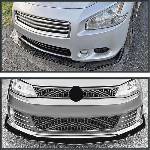 Spec-D Tuning Universal Gloss Black Front Bumper Lip Spoiler Splitter Body Kit 3PC in Kuwait