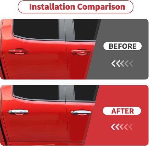 Linskip Chrome for 2015-2022 Chevy Colorado & GMC Canyon Crew Cab Body Combo Kits, Mirror Cover - Door Handle Cover - Tailgate Handle Cover - Exterior Accessories in Kuwait