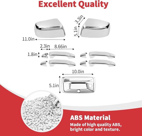 Linskip Chrome for 2015-2022 Chevy Colorado & GMC Canyon Crew Cab Body Combo Kits, Mirror Cover - Door Handle Cover - Tailgate Handle Cover - Exterior Accessories in Kuwait