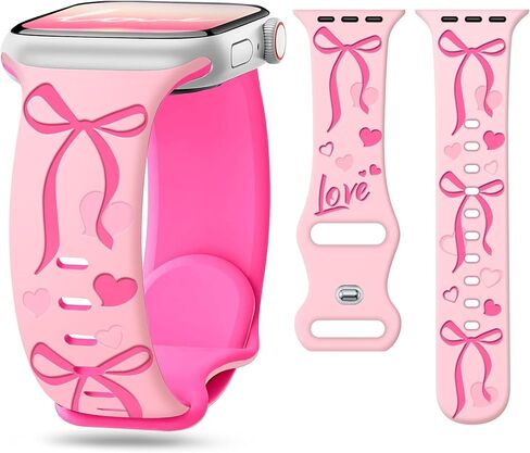 Cute Christmas Soft Silicone Apple Watch Bands Compatible with Apple Watch Series 10 9 8 SE 7 6 5 4 3 2 1 Ultra 2 1, iWatch Bands for Women Men, Holiday Apple Watch Band for Apple Watch 42mm(Series 10) 41mm 40mm 38mm (Green Monster) in Saudi Arabia