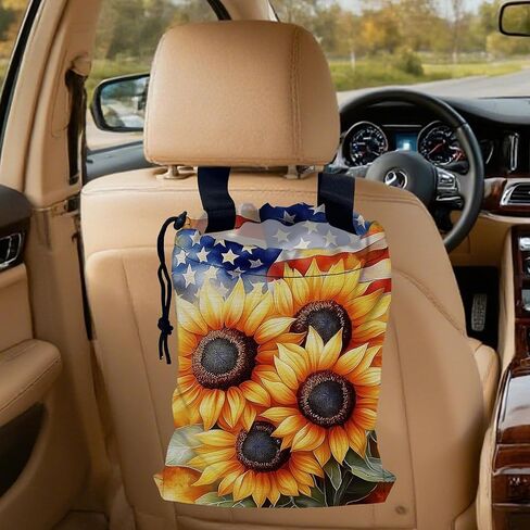Be Kind Car Trash Bag,Watercolor Flowers Strap Drawstring Car Garbage Bags,Car Back Seat Organizer with Adjustable Buckle for Car Accessories in Kuwait