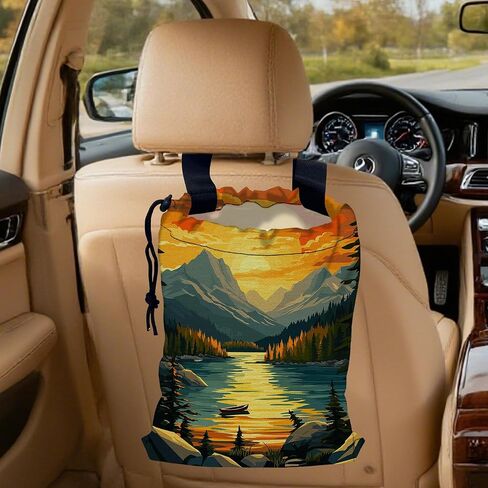 Be Kind Car Trash Bag,Watercolor Flowers Strap Drawstring Car Garbage Bags,Car Back Seat Organizer with Adjustable Buckle for Car Accessories in Kuwait