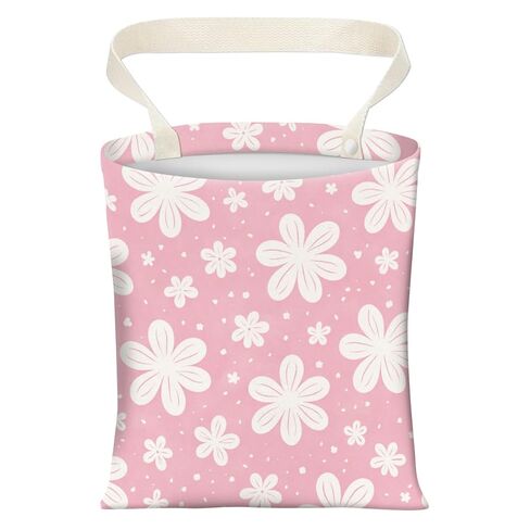 Cute Car Trash Can, Hanging Canvas Car Back Seat Organizer and Storage Bag, Funny Car Trash Bag for Travelling, Outdoor Cute Black White Flower in Saudi Arabia