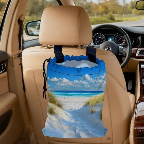 Be Kind Car Trash Bag,Watercolor Flowers Strap Drawstring Car Garbage Bags,Car Back Seat Organizer with Adjustable Buckle for Car Accessories in Kuwait