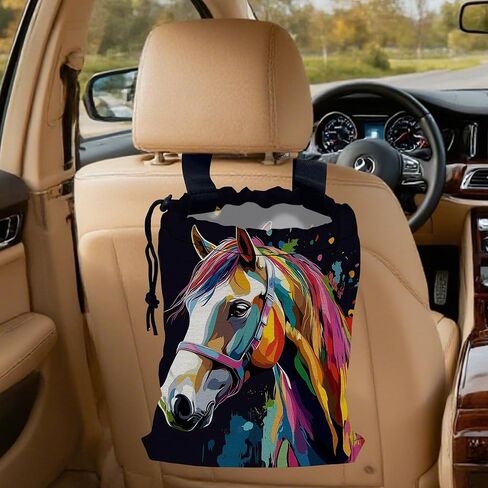 Be Kind Car Trash Bag,Watercolor Flowers Strap Drawstring Car Garbage Bags,Car Back Seat Organizer with Adjustable Buckle for Car Accessories in Kuwait