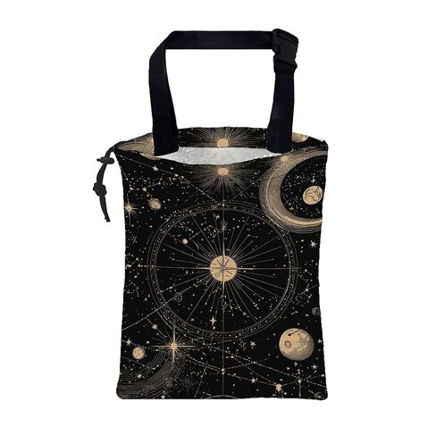 Car Trash Bag Vintage Astrology Planets Leak-Proof Car Garbage Bag with Drawstring Foldable Canvas Trash Bin with Adjustable Buckle for Car Accessories, Travelling, Camping in Saudi Arabia