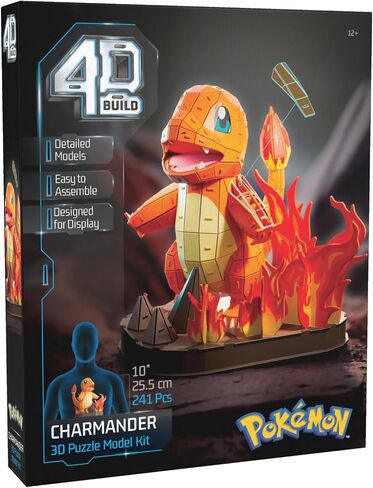 4D Build، مجموعة نماذج Pokémon Charmander ثلاثية الأبعاد، شخصية Pokémon، مجموعة Kanto First Partner، ديكور مكتب، 241 قطعة، للأعمار من 12 عامًا فما فوق in Kuwait