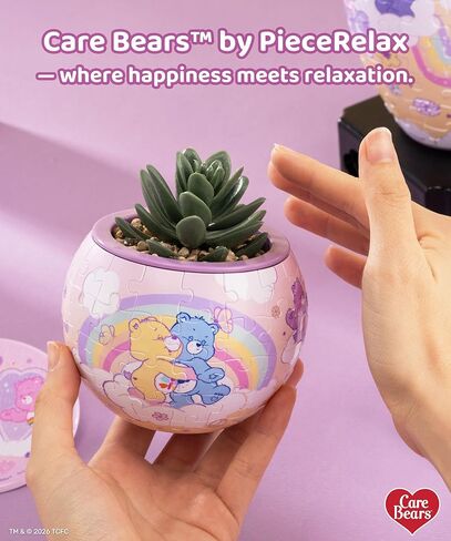 Care Bears™ من PieceRelax 3D Puzzle Planter 80 قطعة - الحب المتفتح - أواني الزهور لديكور المنزل للصبار الداخلي وأواني العصارة [K1143] in Kuwait