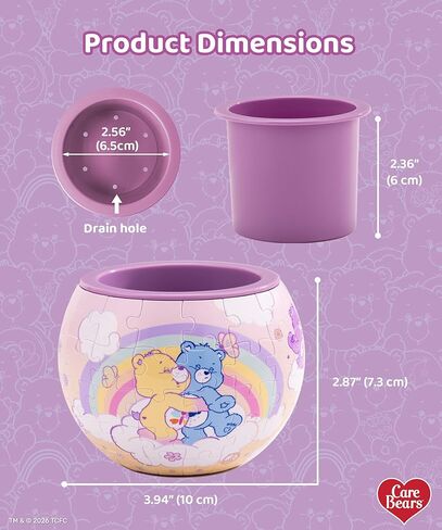 Care Bears™ من PieceRelax 3D Puzzle Planter 80 قطعة - الحب المتفتح - أواني الزهور لديكور المنزل للصبار الداخلي وأواني العصارة [K1143] in Kuwait