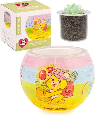 Care Bears™ من PieceRelax 3D Puzzle Planter 80 قطعة - الحب المتفتح - أواني الزهور لديكور المنزل للصبار الداخلي وأواني العصارة [K1143] in Kuwait