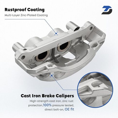 مجموعة فرجار فرامل القرص الأمامي مع دعامة لـ 2011-2019 Chevy Silverado / GMC Sierra 2500 HD 3500 HD، 2016-2019 Suburban 3500 HD، استبدال 18-B5302 18-B5303 in Kuwait