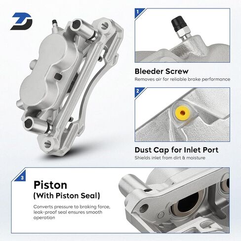 مجموعة فرجار فرامل القرص الأمامي مع دعامة لـ 2011-2019 Chevy Silverado / GMC Sierra 2500 HD 3500 HD، 2016-2019 Suburban 3500 HD، استبدال 18-B5302 18-B5303 in Kuwait