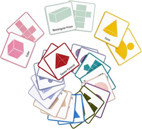 Magnetic 3D Shapes & Nets Flash Cards 3"x3", Geometry Math Manipulatives, Educational Aids for Classroom and Home Use in Saudi Arabia