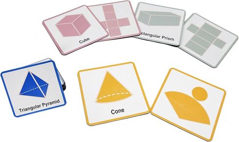 Magnetic 3D Shapes & Nets Flash Cards 3"x3", Geometry Math Manipulatives, Educational Aids for Classroom and Home Use in Saudi Arabia
