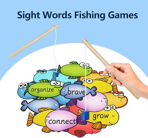 48 Pcs Magnetic Fishing Game Sight Word Games Dry Erasable Cards Aba Therapy Materials Classroom Must Haves Word Game Homeschool Supplies in Saudi Arabia
