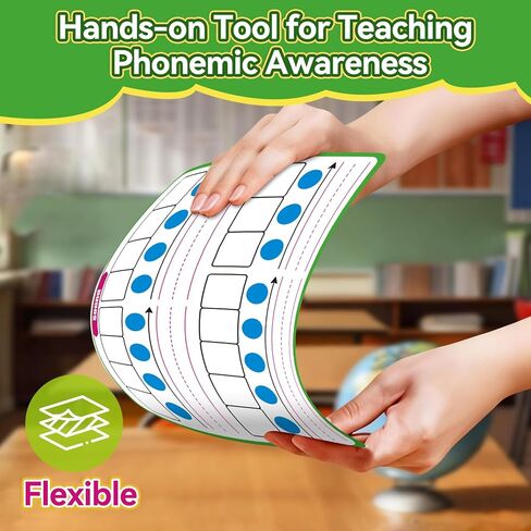 12 Pack Phonemic Awareness Dry Erase Flash Card,Phonics Games Science Reading Manipulative Speech Therapy Material Elkonin Box 1st Grade Classroom Must Haves Teacher Homeschool Supplies in Saudi Arabia