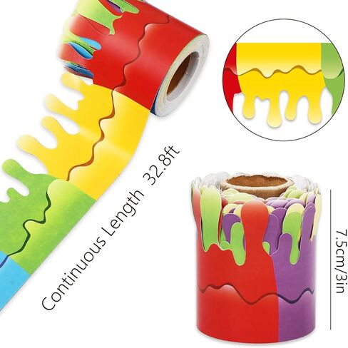 FYSUIMU 32.8Ft Back to School Bulletin Board Border Colorful Paint Little Artist Die Cut Trim Border Roll for Home Office Classroom Chalkboard Wall Decor in Kuwait