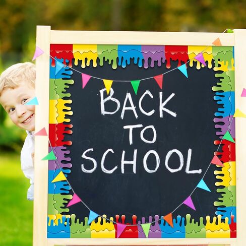 FYSUIMU 32.8Ft Back to School Bulletin Board Border Colorful Paint Little Artist Die Cut Trim Border Roll for Home Office Classroom Chalkboard Wall Decor in Kuwait