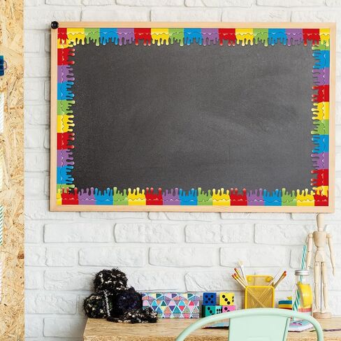 FYSUIMU 32.8Ft Back to School Bulletin Board Border Colorful Paint Little Artist Die Cut Trim Border Roll for Home Office Classroom Chalkboard Wall Decor in Kuwait