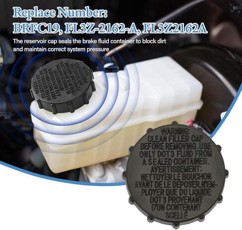 Brake Fluid Reservoir Cap Compatible With F-ord F-150 2015-2019 F-ord Expedition 2018-2021 L-incoln Navigator 2018-2021 Brake Master Cylinder Cap BRFC19 FL3Z-2162-A FL3Z2162A in Saudi Arabia