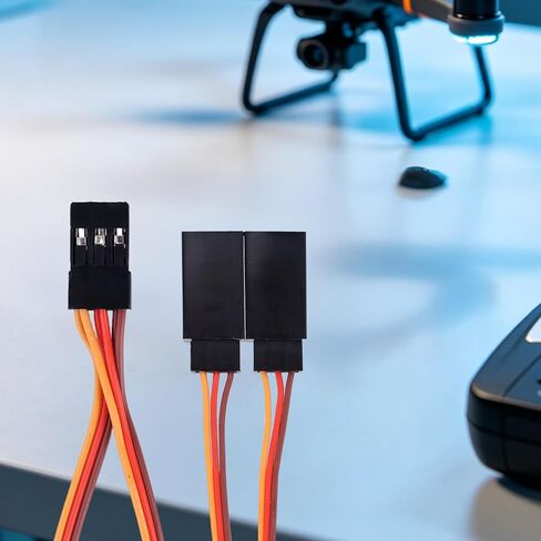 8pcs Servo Extension Cables & Y-Harness Splitters, 30-Core 3.94in/10cm Y Wire Harness 30-Core 4.72in/12cm Linear for RC Airplane Car Drone Compatible with JR Futaba Spektrum in Kuwait
