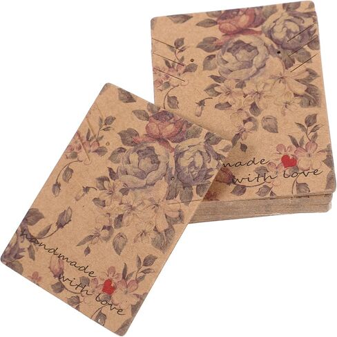 COHEALI Jewelry Display Cards Set 100 Pcs Floral Pattern Earring Packaging Cards 2.51X1.96In Necklace Display Holder for Jewelry Storage and Presentation in Saudi Arabia