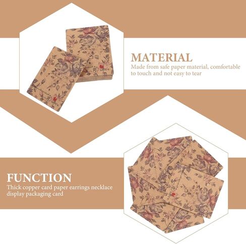 COHEALI Jewelry Display Cards Set 100 Pcs Floral Pattern Earring Packaging Cards 2.51X1.96In Necklace Display Holder for Jewelry Storage and Presentation in Saudi Arabia