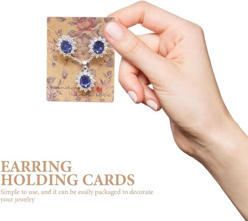 COHEALI Jewelry Display Cards Set 100 Pcs Floral Pattern Earring Packaging Cards 2.51X1.96In Necklace Display Holder for Jewelry Storage and Presentation in Saudi Arabia