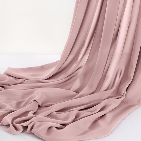 MLMC Dusty Rose Chiffon Fabric by The Yard Pre-Cut Sheer Chiffon Arch Fabric 5 Yards Airy Continuous Draping Panels 60 inch Wide for Wedding Backdrop Craft Ceiling Decor in Saudi Arabia