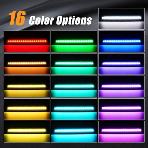 RGB LED Side Marker Lights 16-color Compatible with Ford Mustang 2010 2011 2012 2013 2014 Front Rear Fender Bumper Lamps Pack of 4 Smoked Lens Light in Kuwait