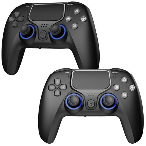 NBCP WOlF V-2 وحدة تحكم لعبة تصحيح الانجراف المدمجة 2 حزمة وحدة تحكم لاسلكية متوافقة مع PlayStation 4 / PS4 Slim / PS4 Pro / PS3 / PC / IOS / Android، وحدات تحكم الألعاب مع جيروسكوب سداسي المحاور، اهتزاز مزدوج، مشغلات تأثير القاعة المزدوجة، in Saudi Arabia