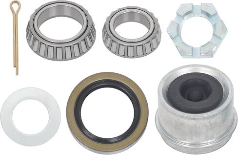2 Sets 5 on 4-1/2 Inch Trailer Hub and Round #84 Spindle with Trailer Bearing Kit for 3500 lbs in Kuwait