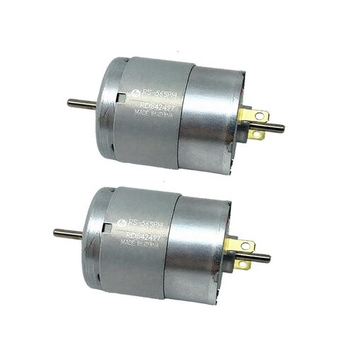 2Pcs Silver-Finished DC Motor 12V–24V, Dual Output Shaft, 4000RPM, Body: 27.6×32mm, Shaft: 2.3×11.3mm, Copper-Aluminum Build in Kuwait