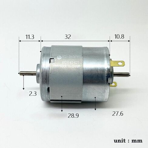 2Pcs Silver-Finished DC Motor 12V–24V, Dual Output Shaft, 4000RPM, Body: 27.6×32mm, Shaft: 2.3×11.3mm, Copper-Aluminum Build in Kuwait