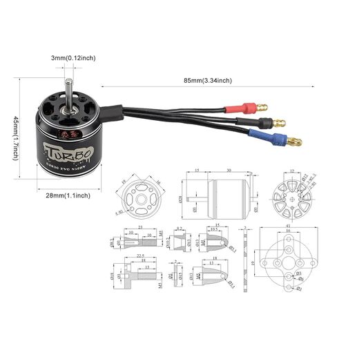 محرك فلاش هوبي D2830EVO 850KV RC بدون فرشاة 2212 محرك خارجي للطائرات بدون طيار وطائرة RC وطائرات هليكوبتر ثابتة الجناح وجزء ذراع آلي in Kuwait