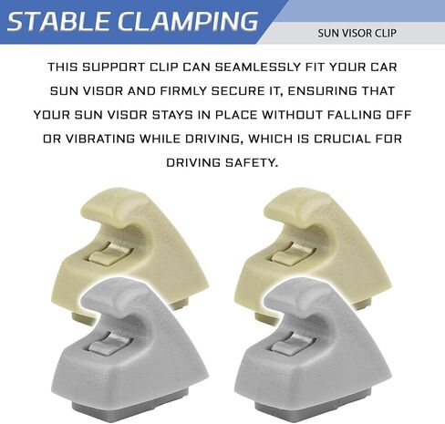 2PCS Sun Visor Clips for Cars, Sun Visor Retainer Holder Clip Replacement 95994975 95994976, Sunvisor Support Bracket Hook Hanger Clips for Chevy Silverado Cruze Tahoe Car Accessories(Gray) in Kuwait