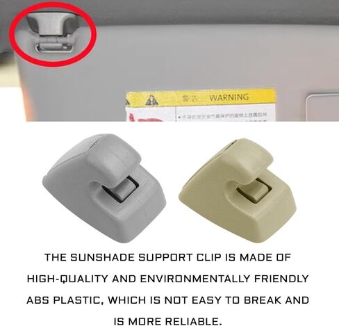2PCS Sun Visor Clips for Cars, Sun Visor Retainer Holder Clip Replacement 95994975 95994976, Sunvisor Support Bracket Hook Hanger Clips for Chevy Silverado Cruze Tahoe Car Accessories(Gray) in Kuwait