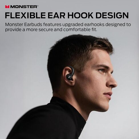 Monster Clarity 101 AirLinks Wireless Earbuds, Bluetooth 5.0 in-Ear Headphones with Charging Case, Stereo Earphones Deep Bass Sound, IPX5 Waterproof, Built-in Mic, Clear Call, Secure Fit for Sports in Saudi Arabia