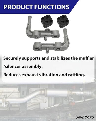 4PC Rear Exhaust Muffler Support Assembly Kit for Ram 1500 (2019-2025) | Includes Left/Right Brackets & Rubber Hangers | Fixes Rattle | Replaces 68275662AB, 68395841AA, and 68519121AA in Saudi Arabia
