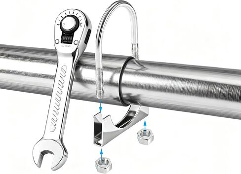 2.5" Stainless Steel Heavy Duty U Bolt Clamp, 2 1/2 In Muffler U-Bolt Clamps with Saddle Style Compatible with Trucks, Cars, 2PCS Silver in Kuwait