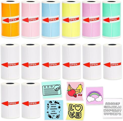 10 Rolls 53x28mm Mini Printer Paper - 10 White Compatible with M02/T02 Printers, Thermal Sticker Paper for Photos, Lists, Study Notes & Scrapbooking in Saudi Arabia