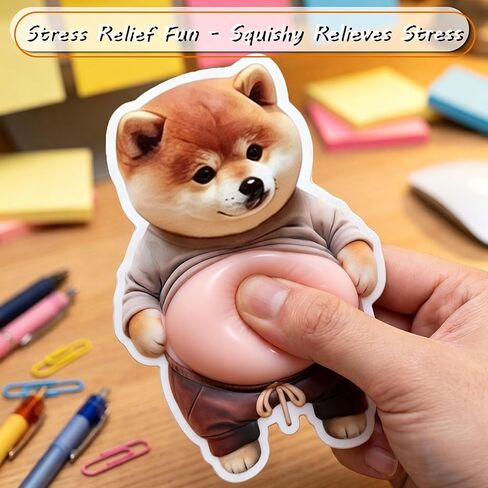 ملصقات ثلاثية الأبعاد مضحكة للحيوانات الأليفة، واقي جداري لسدادة باب البطن اللطيفة من Shiba Inus والقطط - ممتص صدمات هادئ لمقابض الأبواب والثلاجة والخزائن (3 أزواج) in Kuwait
