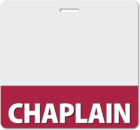 Chaplain Heavy Duty Horizontal Navy Blue (1 Pack) - Spill & Tear Proof Cards - 2 Sided USA Printed Quick Role Identifier ID Tag Backer by BadgeZoo in Kuwait