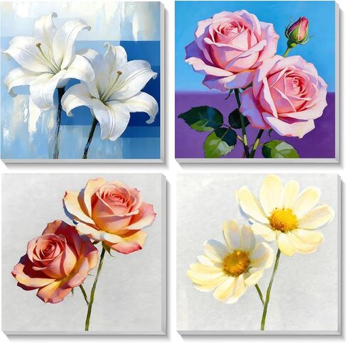 TOSTOG Majestic National Parks 4 Pack Framed Canvas Paint by Numbers Art Kit for Adults and Kids, Beginner Acrylic Oil Painting Supplies with Wooden Frame for Home Wall Decor 20 * 25 cm/8 * 10 in in Saudi Arabia